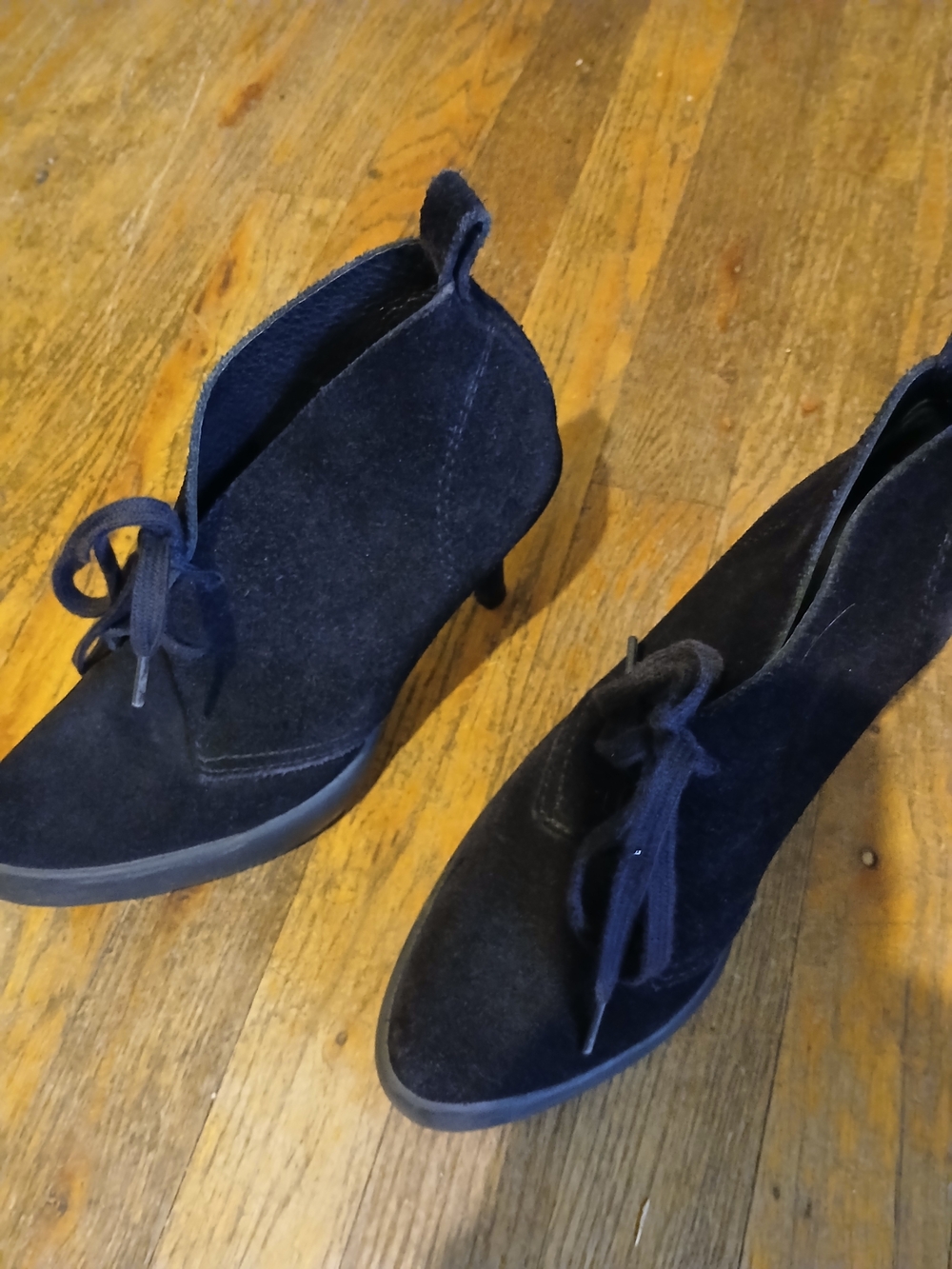 Pedro Garcia Black Suede Lace-Up Heeled Ankle Boots